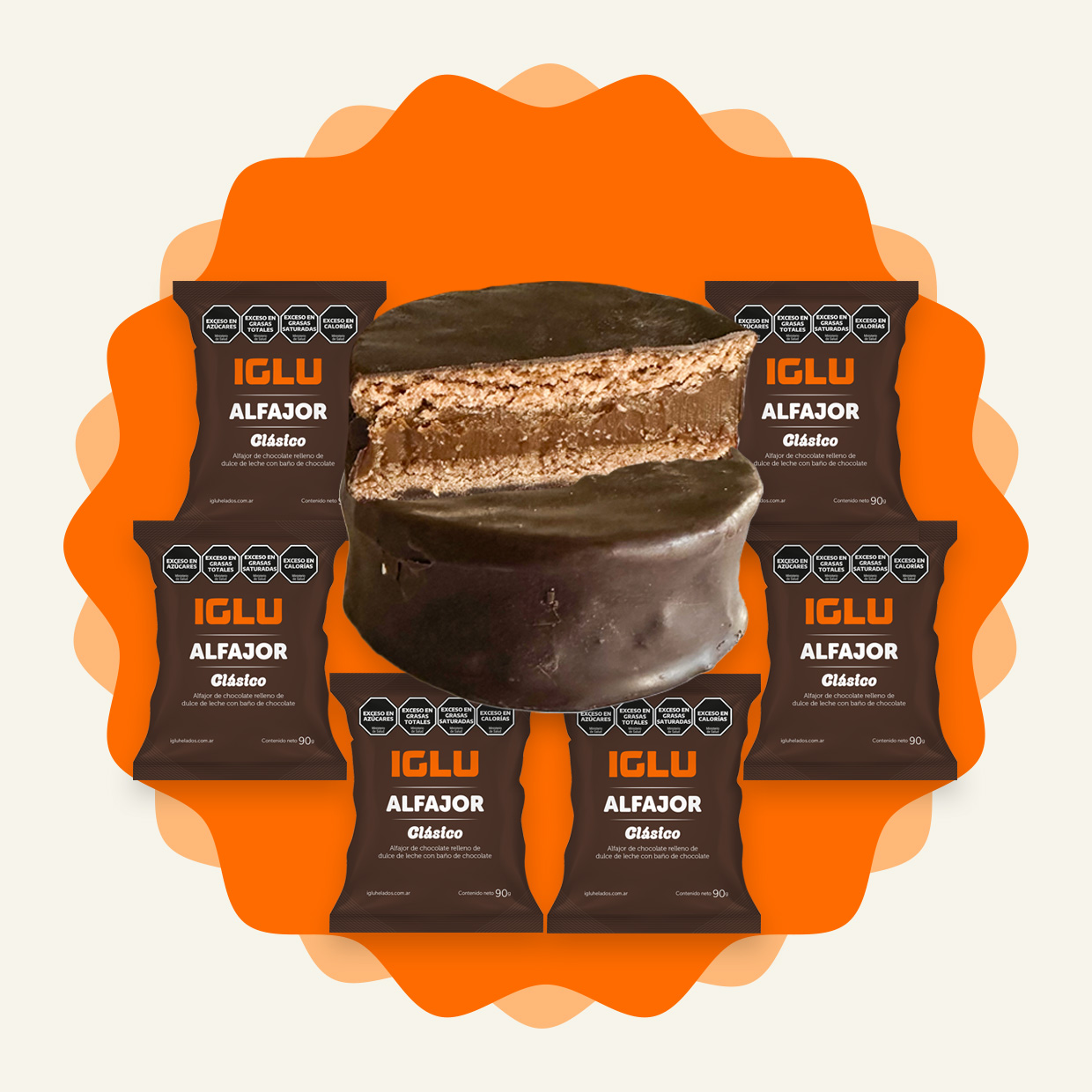 6 x Alfajores de Chocolate Clásicos